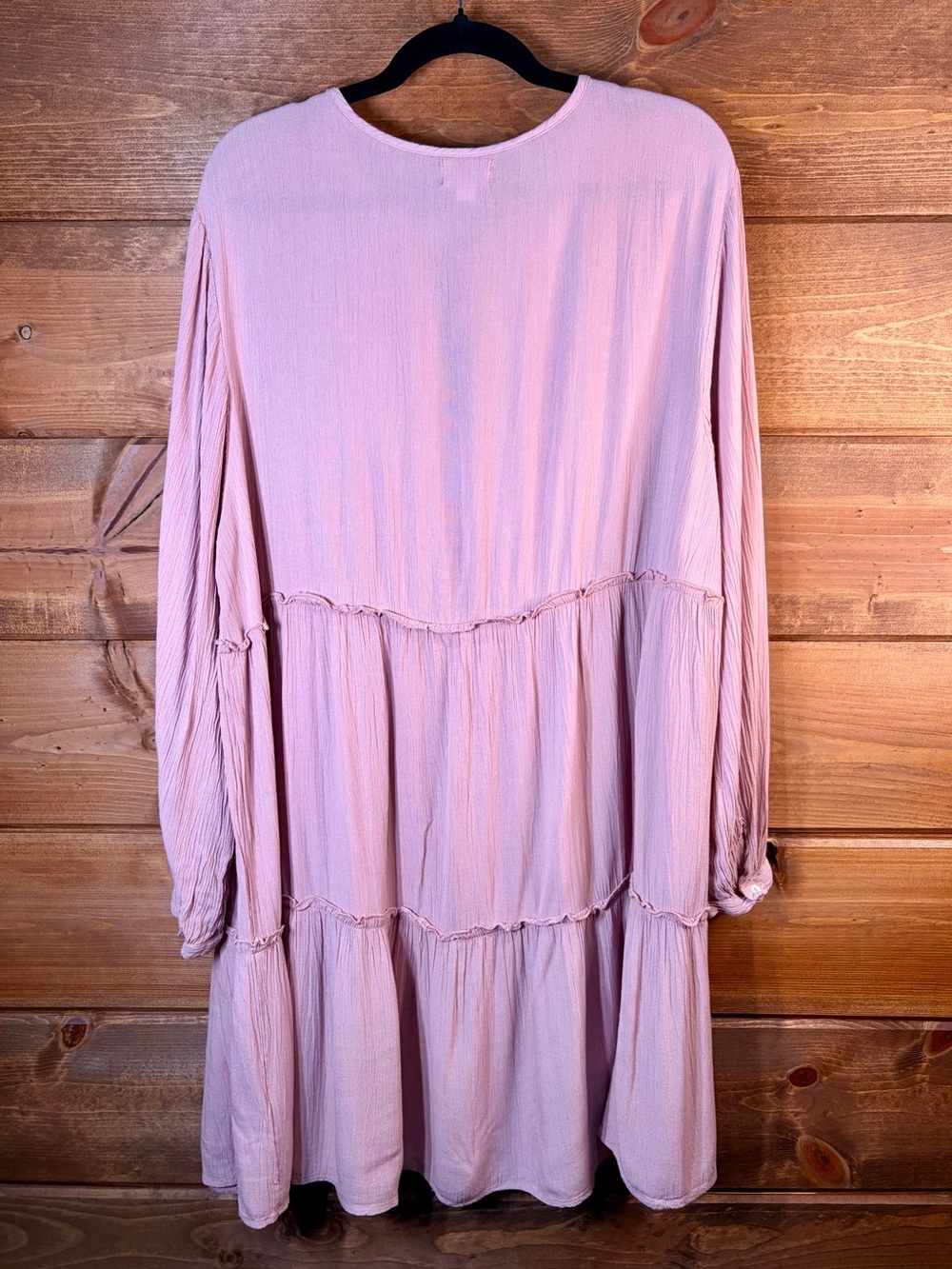 Mud Pie Lace Yoke Long Sleeve Tiered Dress in Dusty Rose Size M/L 💕🌸 - Picture 6 of 8
